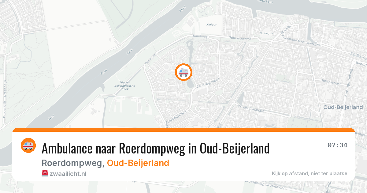 Ambulance naar Roerdompweg in Oud-Beijerland — 25 jun 2026