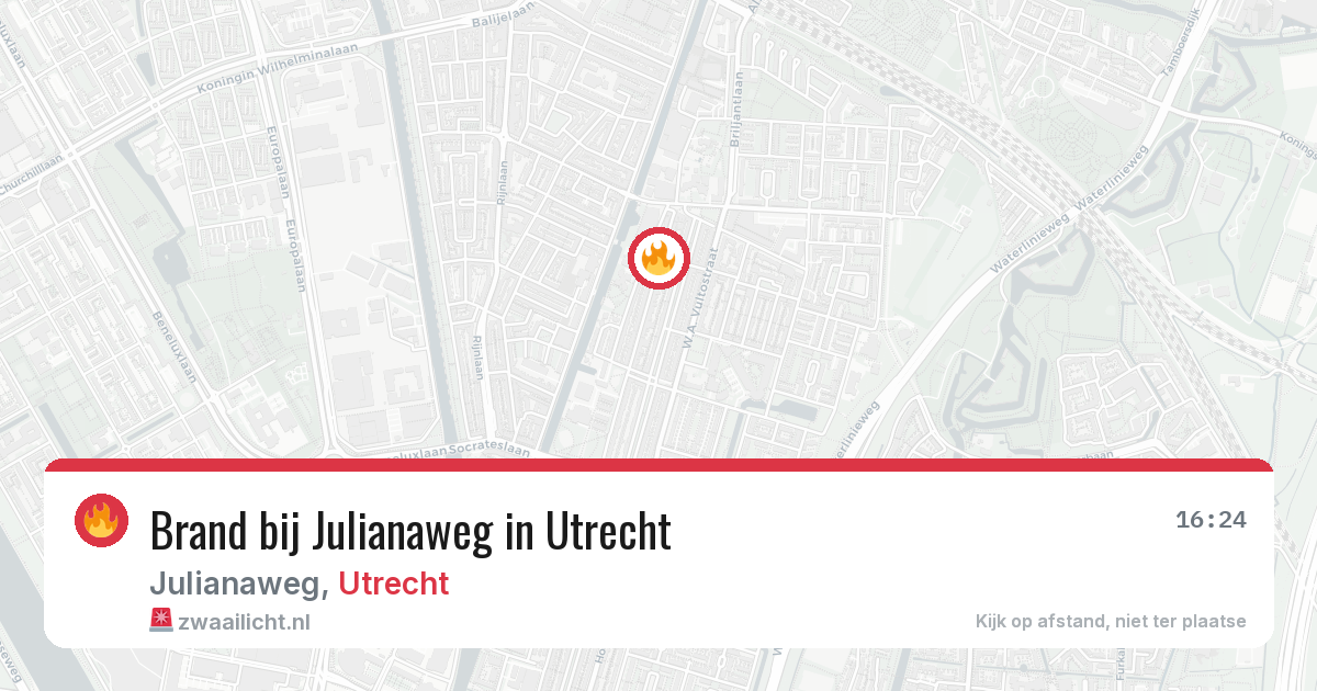 Brand bij Julianaweg in Utrecht — 25 jul 2026