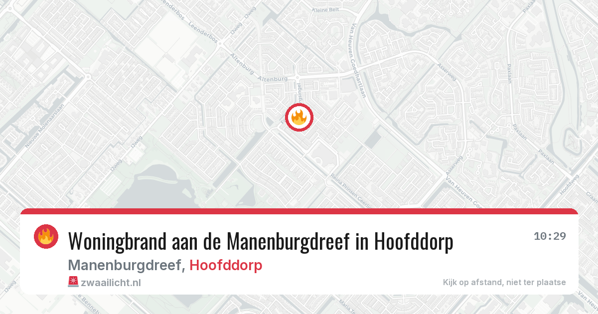 Woningbrand aan de Manenburgdreef in Hoofddorp — 25 feb 2026