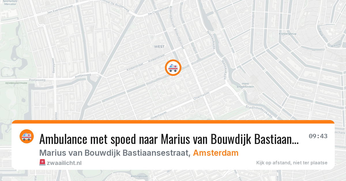 Ambulance met spoed naar Marius van Bouwdijk Bastiaansestraat in Amsterdam — 14 jun 2026