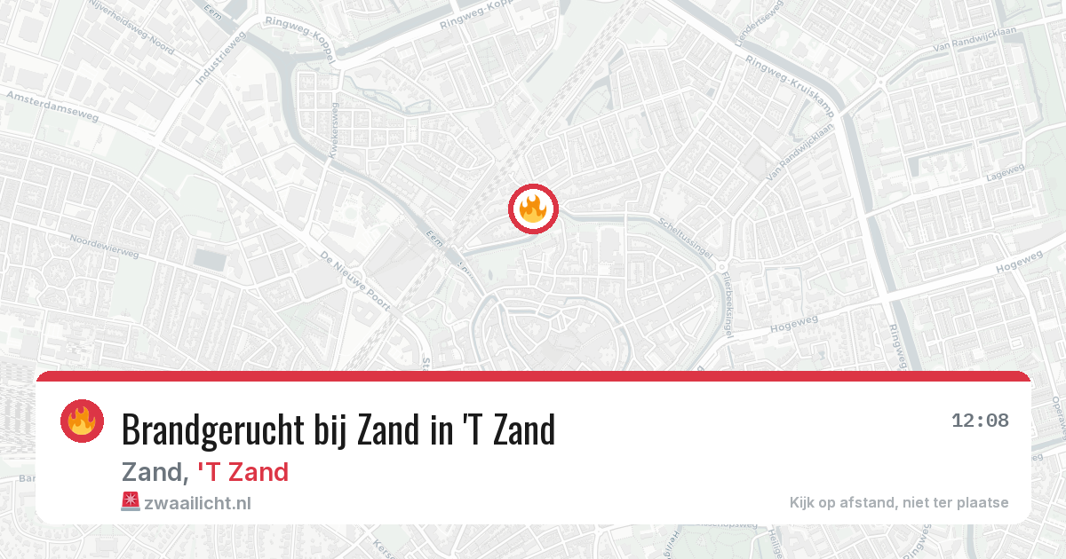 Brandgerucht bij Zand in 'T Zand — 8 jun 2026