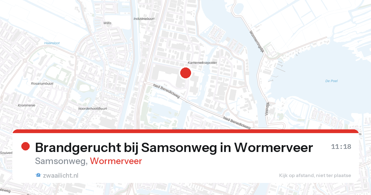Brandgerucht bij Samsonweg in Wormerveer — 2 mrt 2026