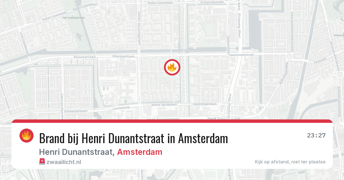 Brand bij Henri Dunantstraat in Amsterdam — 5 apr 2026