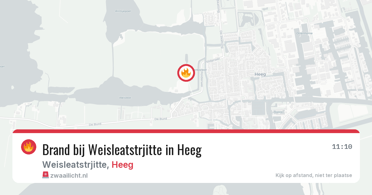 Brand bij Weisleatstrjitte in Heeg — 4 jul 2026
