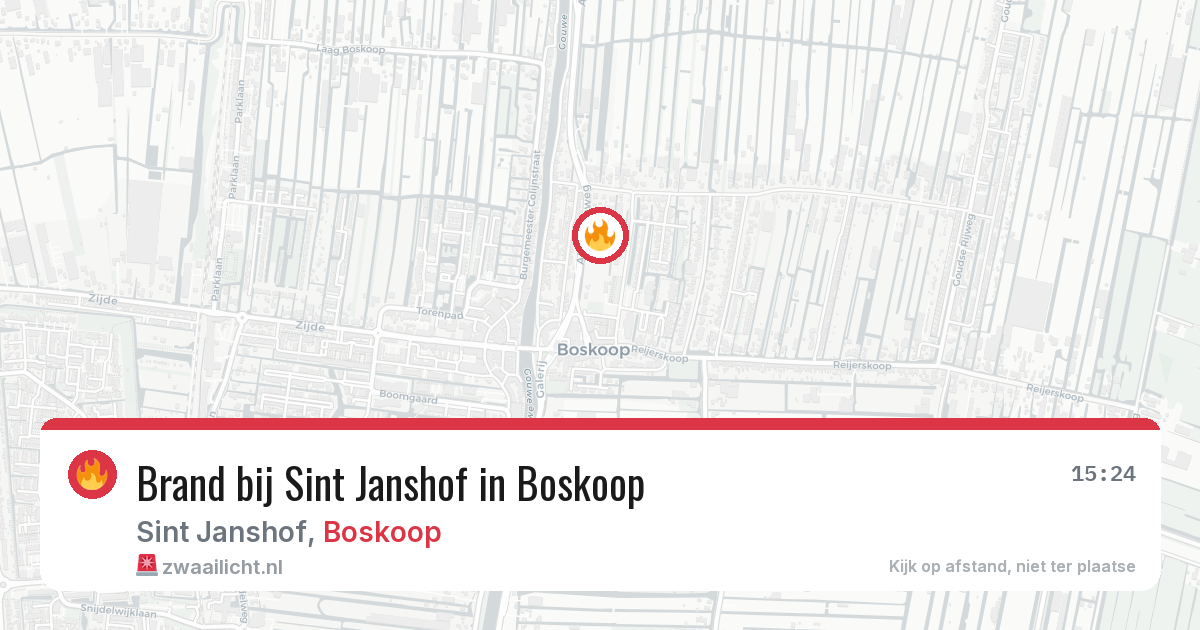 Brand bij Sint Janshof in Boskoop — 18 mei 2026