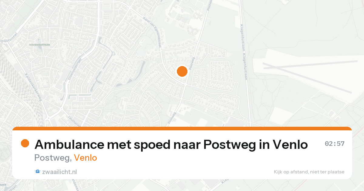 Ambulance met spoed naar Postweg in Venlo — 15 aug 2026