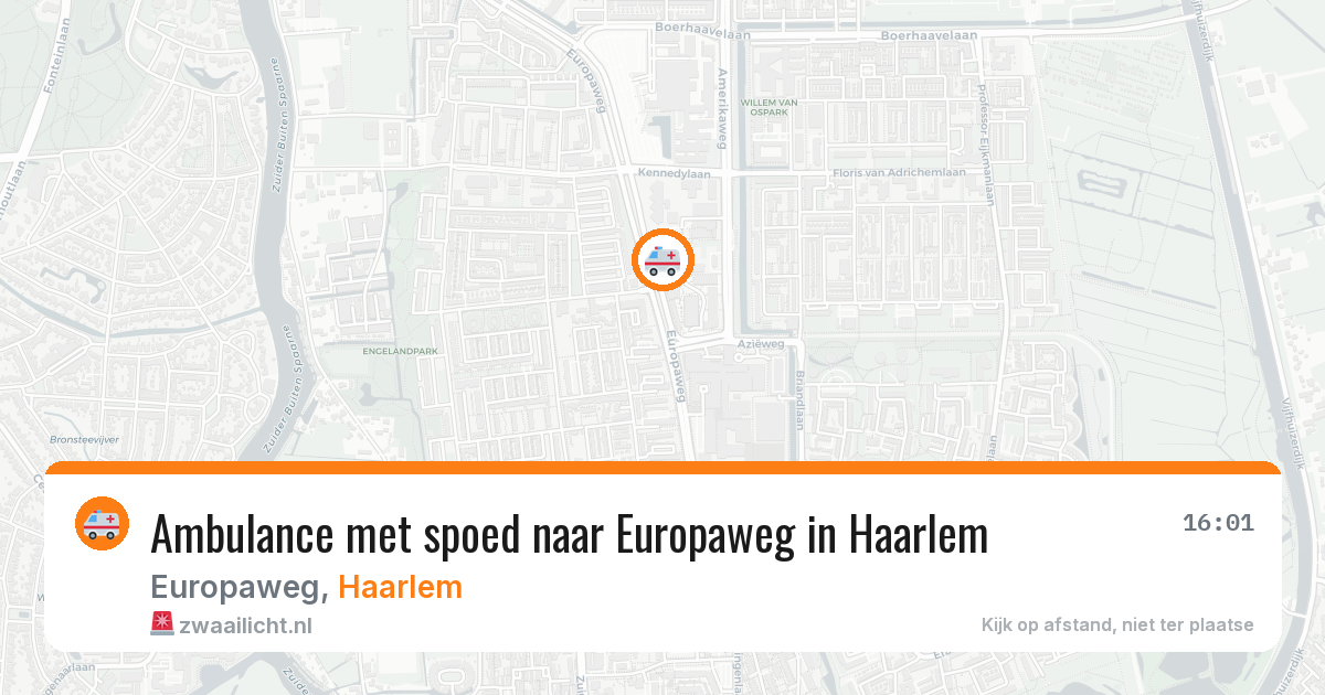 Ambulance met spoed naar Europaweg in Haarlem — 10 aug 2026