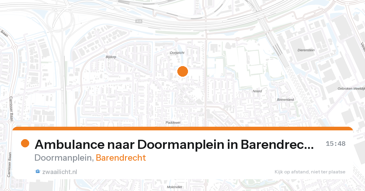 Ambulance naar Doormanplein in Barendrecht — 28 aug 2026