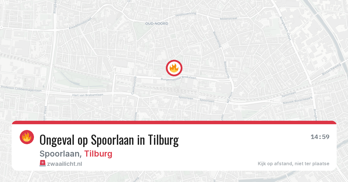 Ongeval op Spoorlaan in Tilburg — 17 jun 2026
