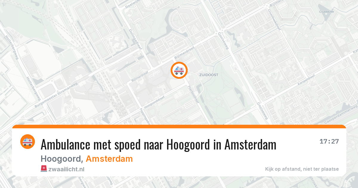 Ambulance met spoed naar Hoogoord in Amsterdam — 13 aug 2026