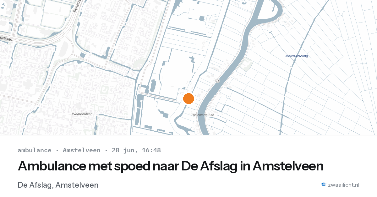 Ambulance met spoed naar De Afslag in Amstelveen — 28 jun 2026