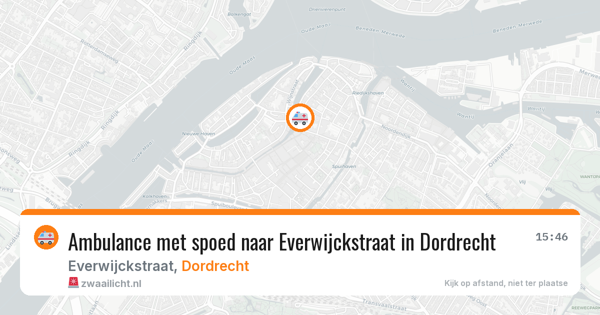 Ambulance met spoed naar Everwijckstraat in Dordrecht — 24 jun 2026