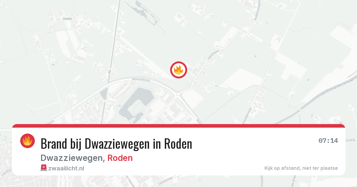 Brand bij Dwazziewegen in Roden — 2 jul 2026