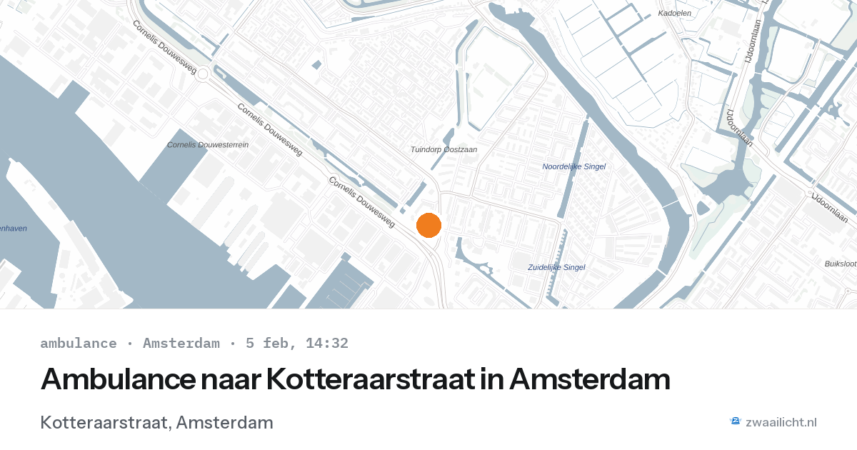 Ambulance naar Kotteraarstraat in Amsterdam — 5 feb 2026