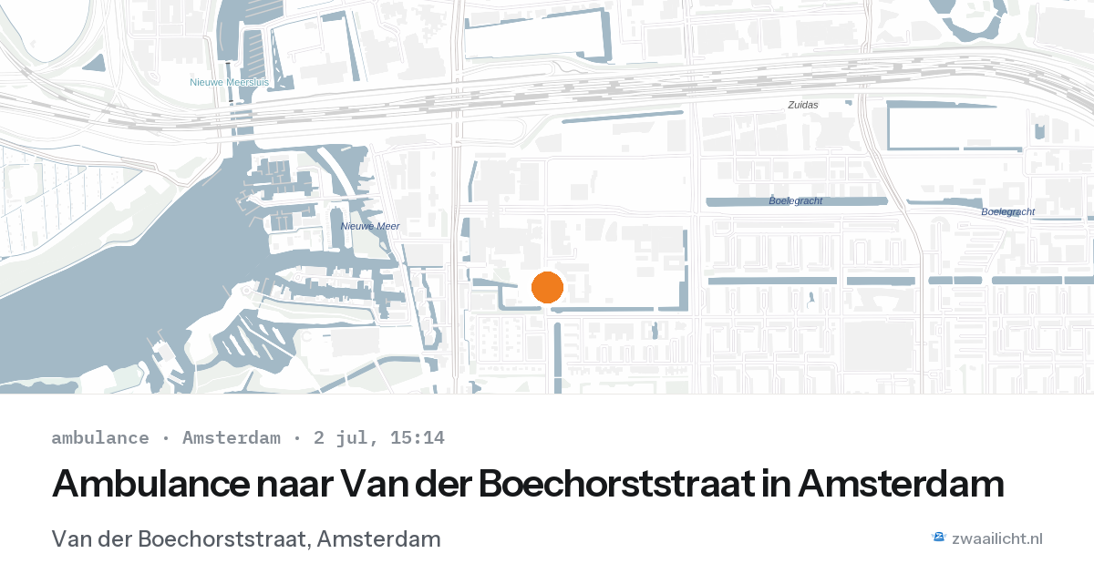 Ambulance naar Van der Boechorststraat in Amsterdam — 2 jul 2026