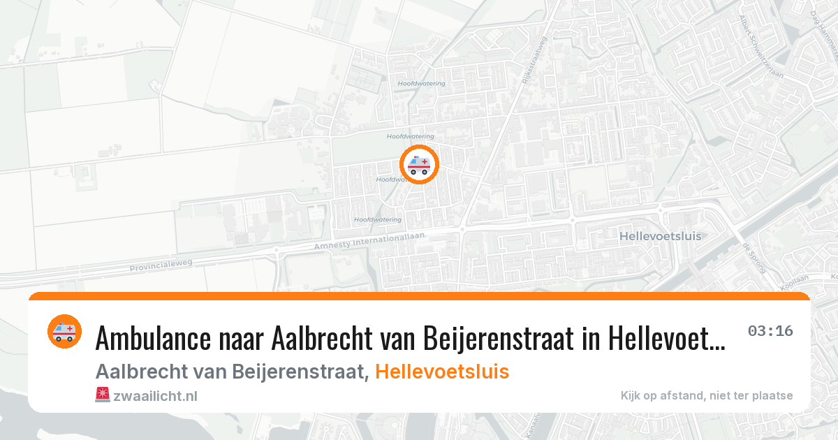 Ambulance naar Aalbrecht van Beijerenstraat in Hellevoetsluis — 15 mei 2026