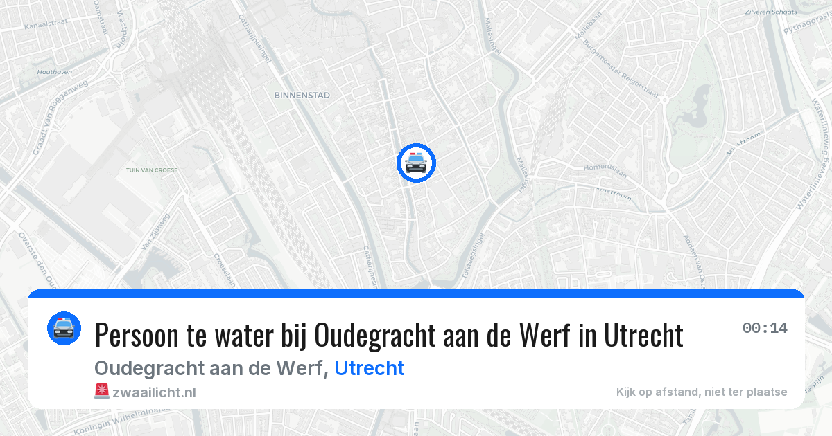 Persoon te water bij Oudegracht aan de Werf in Utrecht — 15 apr 2026