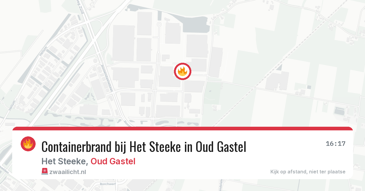 Containerbrand bij Het Steeke in Oud Gastel — 13 jul 2026