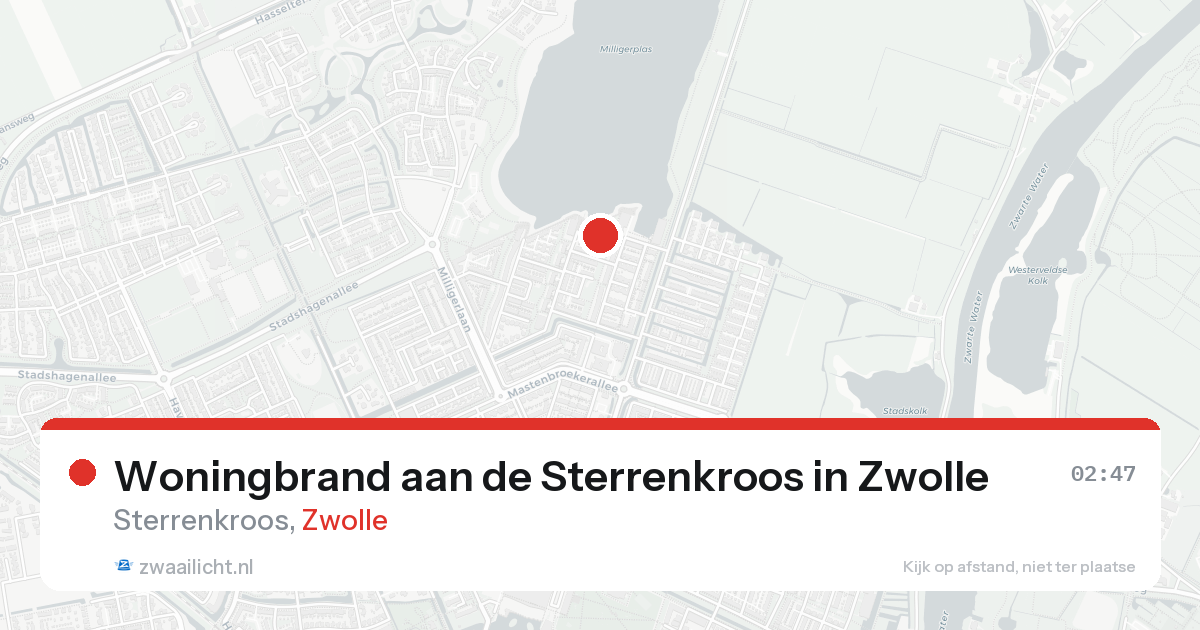 Woningbrand aan de Sterrenkroos in Zwolle — 22 aug 2026