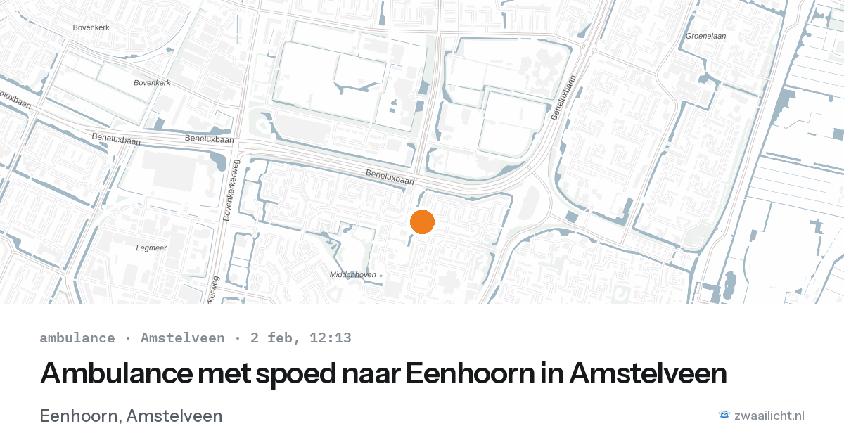 Ambulance met spoed naar Eenhoorn in Amstelveen — 2 feb 2026