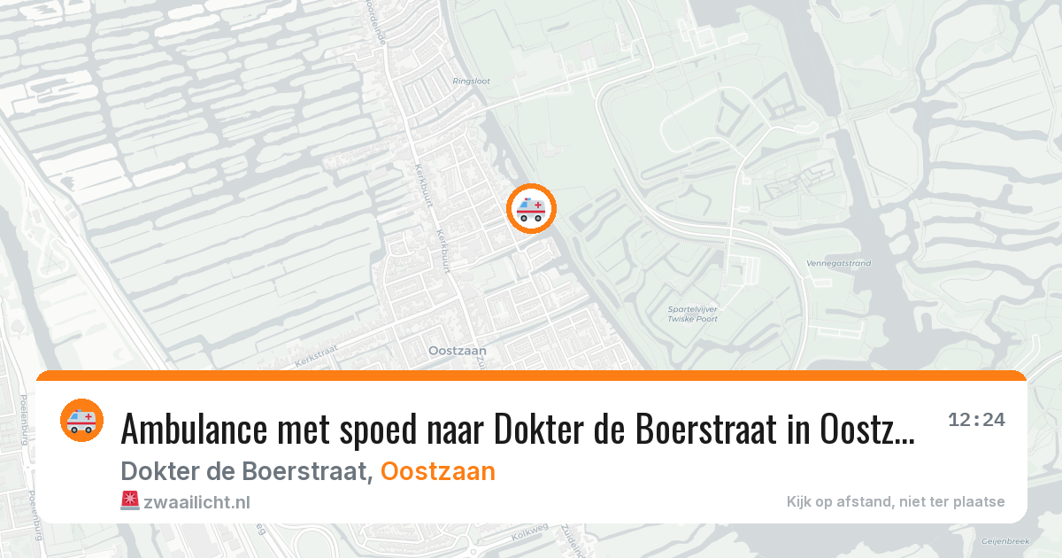 Ambulance met spoed naar Dokter de Boerstraat in Oostzaan — 10 aug 2026