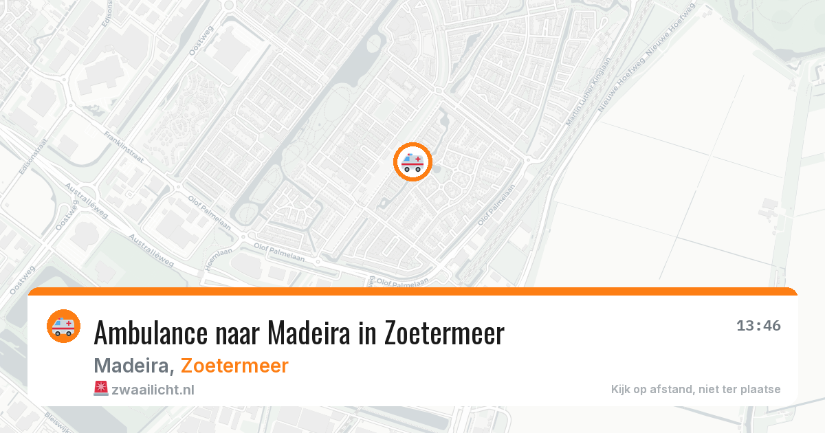 Ambulance naar Madeira in Zoetermeer — 11 jun 2026
