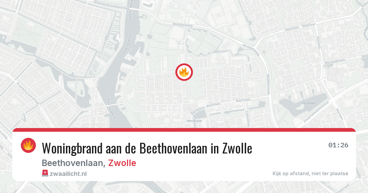 Woningbrand aan de Beethovenlaan in Zwolle — 1 aug 2026