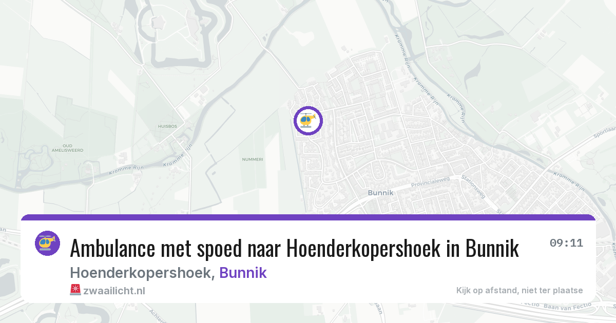 Ambulance met spoed naar Hoenderkopershoek in Bunnik — 29 jun 2026