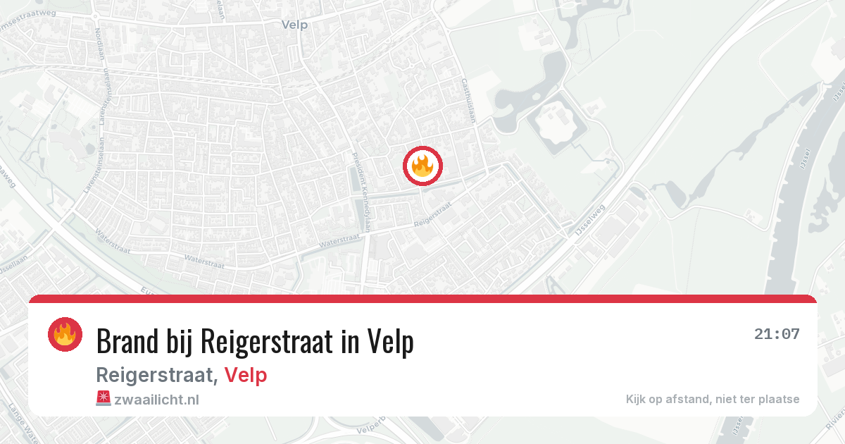 Brand bij Reigerstraat in Velp — 14 aug 2026