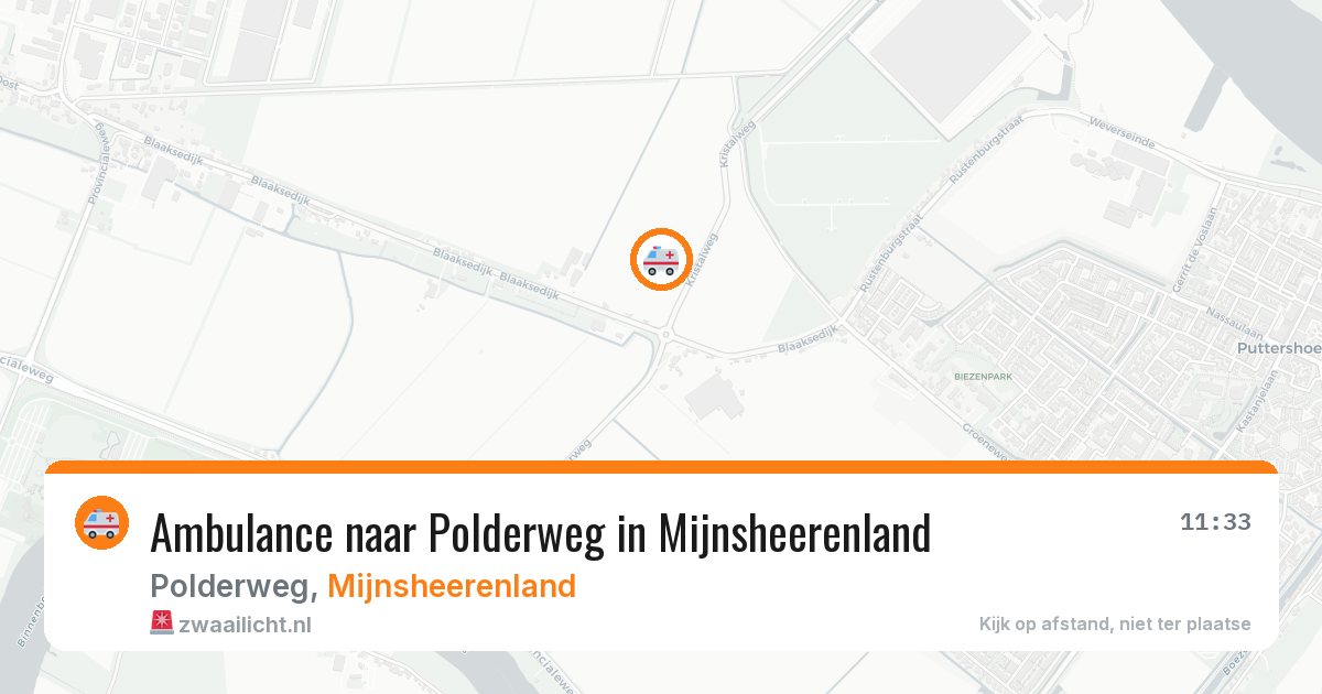 Ambulance naar Polderweg in Mijnsheerenland — 12 mei 2026