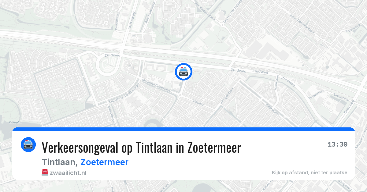 Verkeersongeval op Tintlaan in Zoetermeer — 2 apr 2026