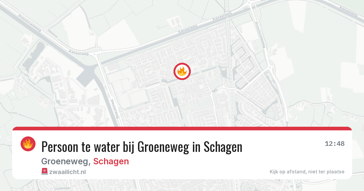 Persoon te water bij Groeneweg in Schagen — 14 mei 2026
