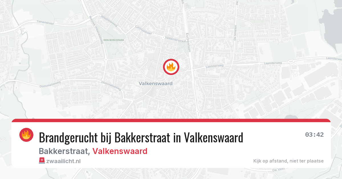 Brandgerucht bij Bakkerstraat in Valkenswaard — 15 mrt 2026