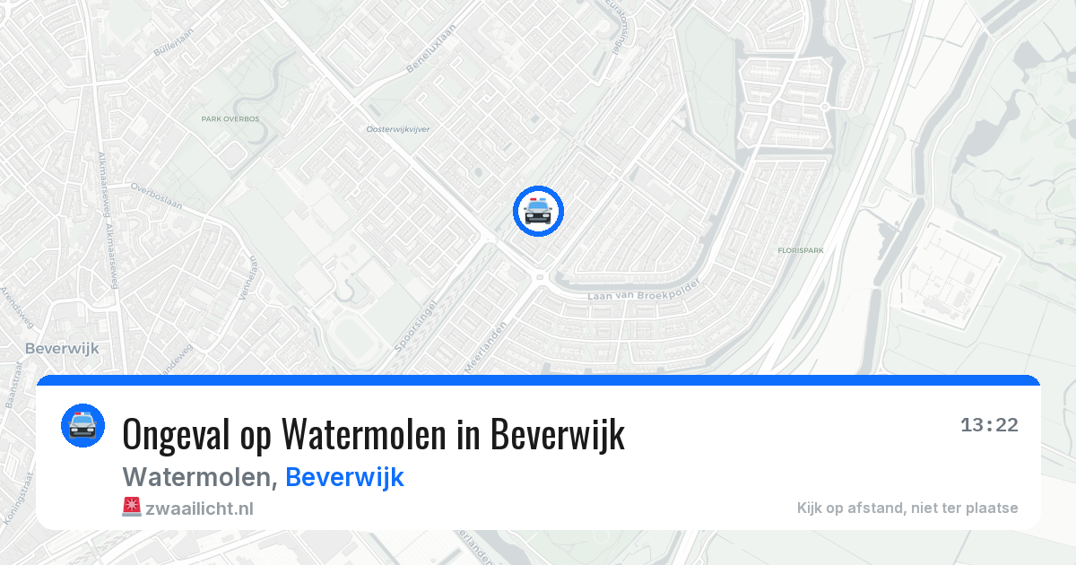 Ongeval op Watermolen in Beverwijk — 2 aug 2026