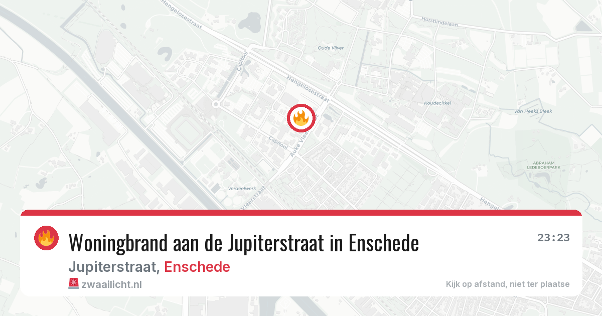 Woningbrand aan de Jupiterstraat in Enschede — 18 mrt 2026