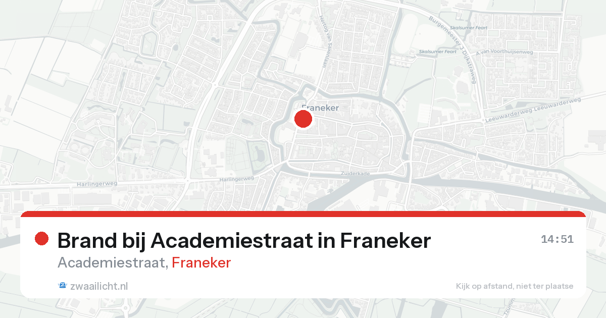 Brand bij Academiestraat in Franeker — 15 aug 2026
