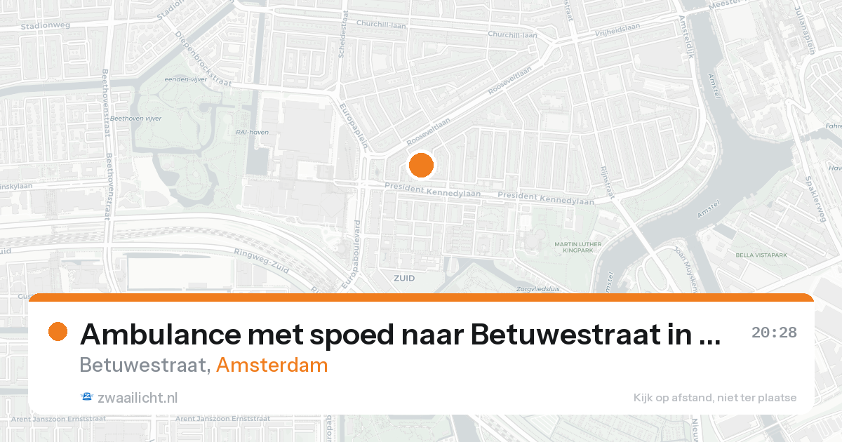Ambulance met spoed naar Betuwestraat in Amsterdam — 17 aug 2026