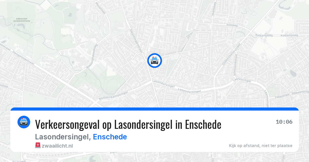 Verkeersongeval op Lasondersingel in Enschede — 16 jun 2026