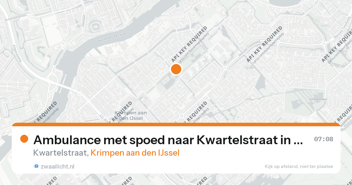 Ambulance met spoed naar Kwartelstraat in Krimpen aan den IJssel — 16 jul 2026