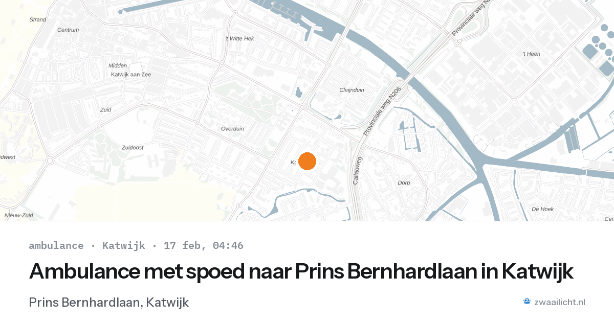 Ambulance met spoed naar Prins Bernhardlaan in Katwijk — 17 feb 2026