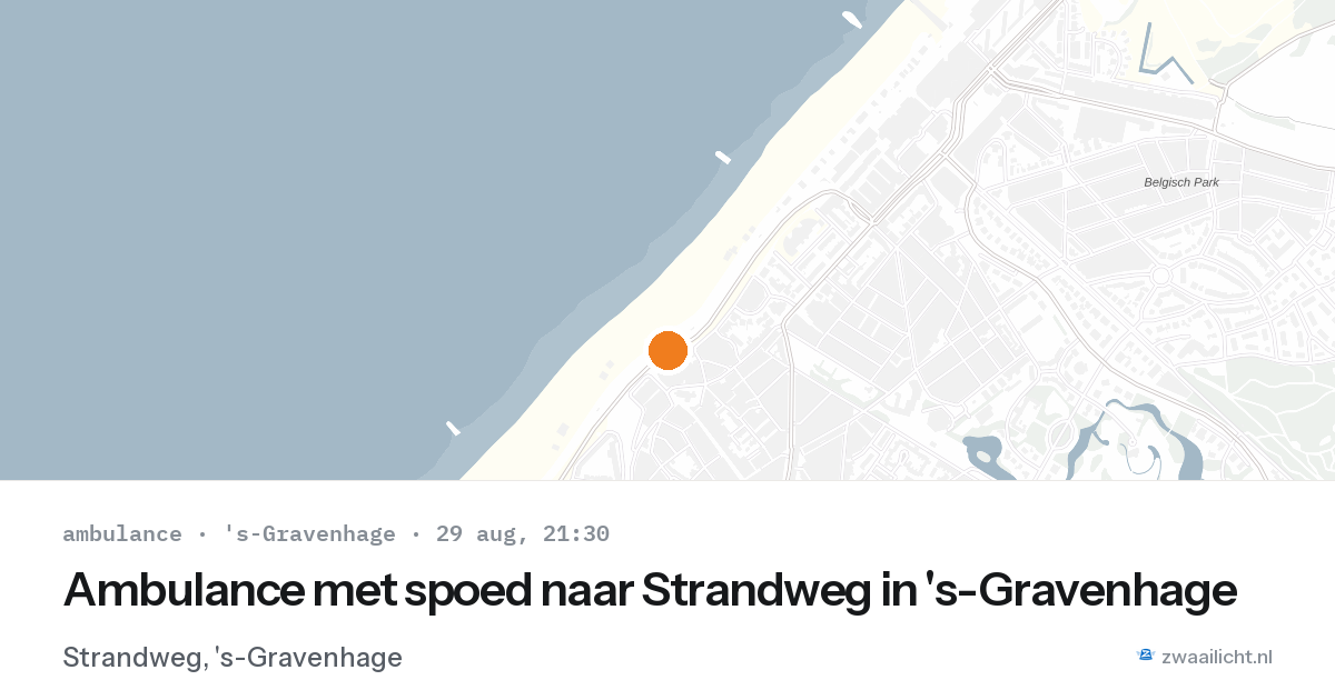 Ambulance met spoed naar Strandweg in 's-Gravenhage — 29 aug 2026