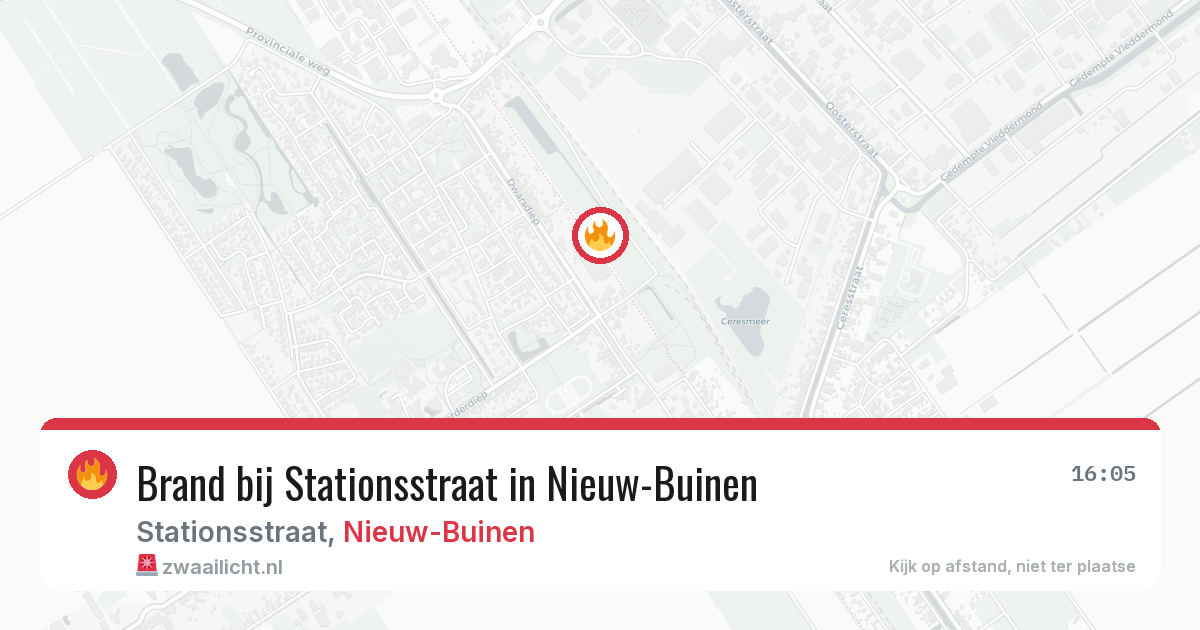 Brand bij Stationsstraat in Nieuw-Buinen — 2 aug 2026