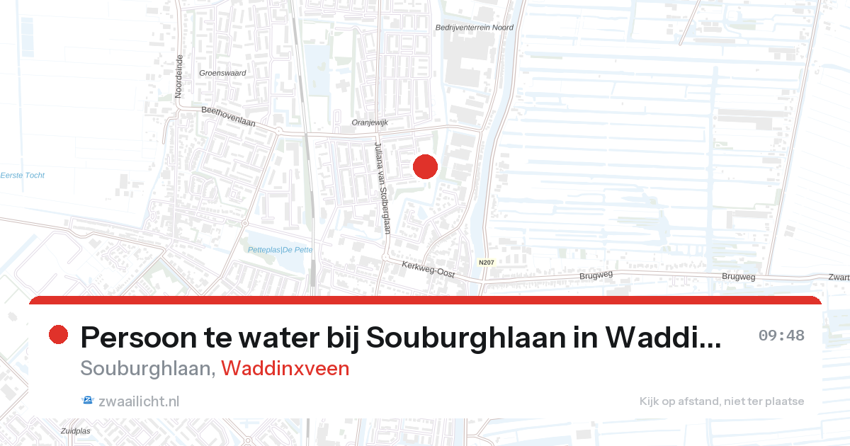 Persoon te water bij Souburghlaan in Waddinxveen — 27 aug 2026