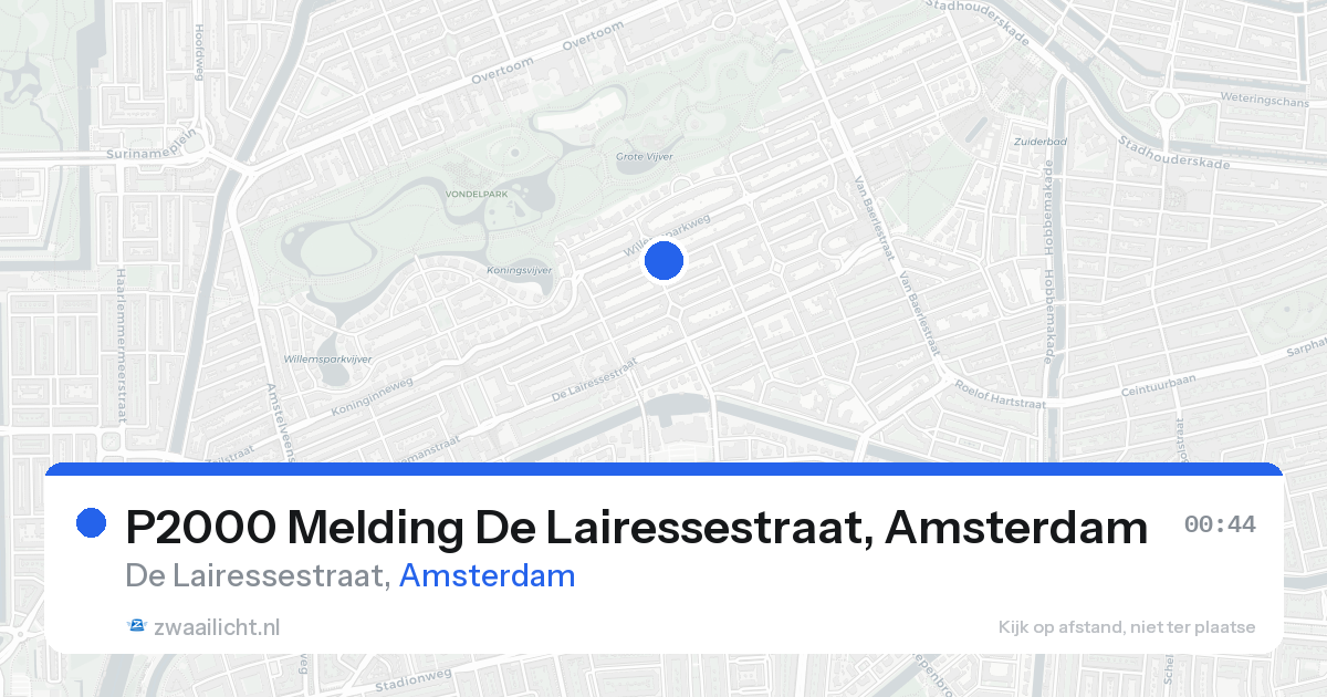P2000 Melding De Lairessestraat, Amsterdam — 22 aug 2026