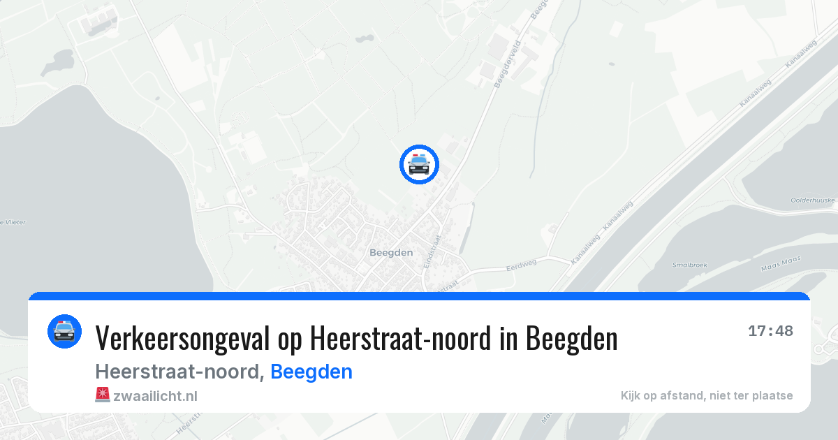 Verkeersongeval op Heerstraat-noord in Beegden — 22 apr 2026