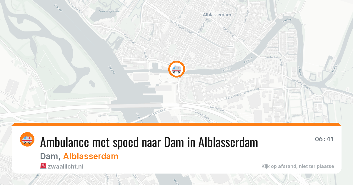 Ambulance met spoed naar Dam in Alblasserdam — 5 apr 2026