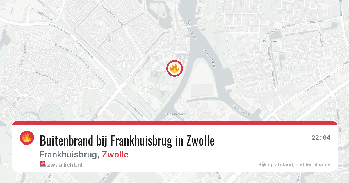 Buitenbrand bij Frankhuisbrug in Zwolle — 8 jul 2026