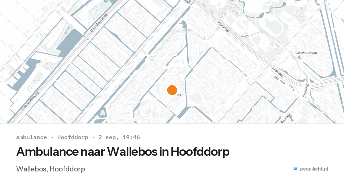 Ambulance naar Wallebos in Hoofddorp — 2 sep 2026