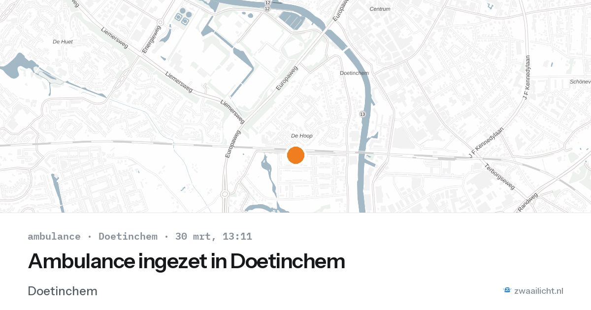 Ambulance ingezet in Doetinchem — 30 mrt 2026