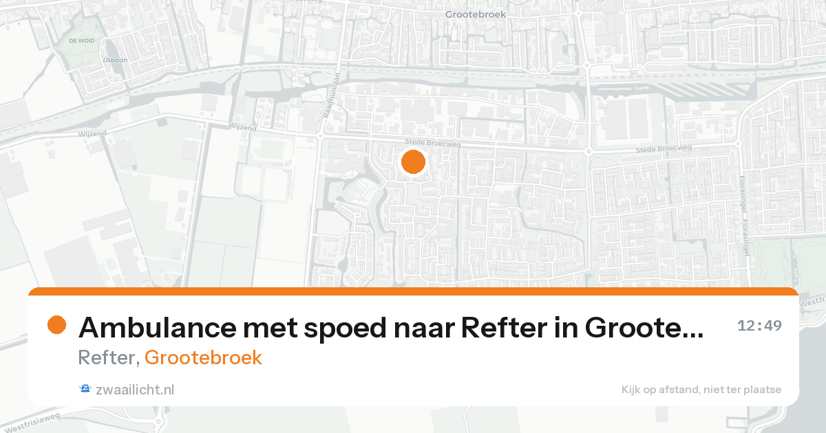 Ambulance met spoed naar Refter in Grootebroek — 23 aug 2026